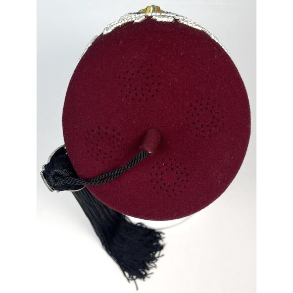 MOSLAH Shriners SIZE 7 Harry M. Osers Felt Rhinestone Jeweled FEZ Cap Hat Tassel - Picture 5 of 13